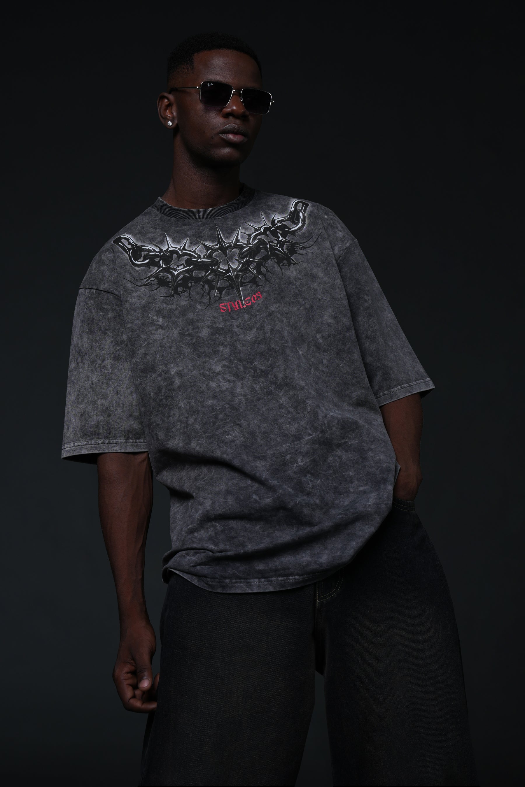 Urban Dark Black Acid Wash -260 gsm